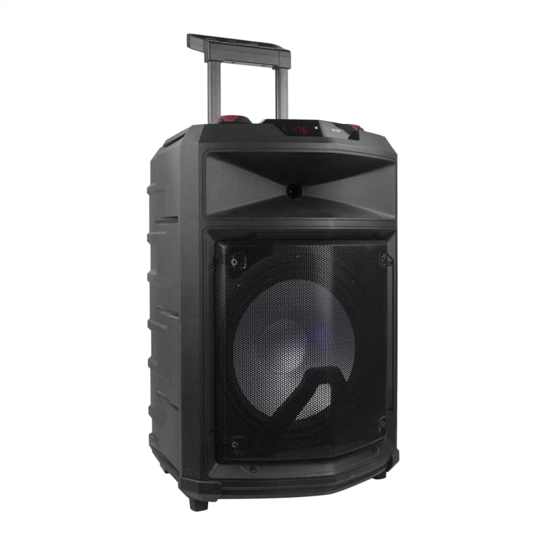 Tms-1201 12 Inch 12V 4.5ah Lead Rechargeable Battery Trolley Portable Active Speaker Box with USB SD FM Wireless Mic Remote