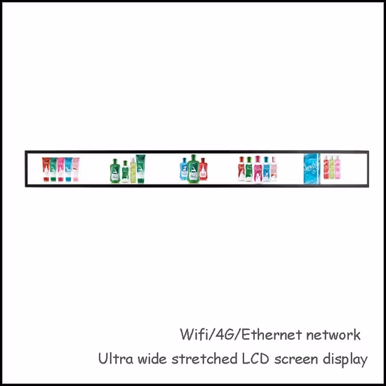 46.6인치 1200mm 울트라 와이드 스크린 LCD 스트레치 모니터 선반 WiFi 디지털 사이니지